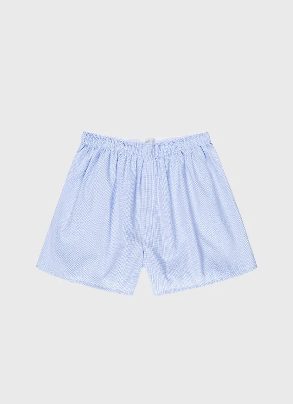 Men's Tapered Pants for a Slimming EffectMen's Classic Boxer Shorts in Light Blue Micro Gingham Men's Tapered Pants for a Slimming EffectMen's Classic Boxer Shorts in Light Blue Micro Gingham