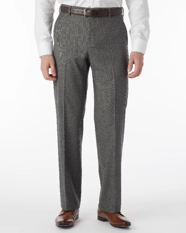 Men's Pants with Wrinkle-Resistant FabricBallin Pants - Dunhill Super 120's Sharkskin - Mid Grey Men's Pants with Wrinkle-Resistant FabricBallin Pants - Dunhill Super 120's Sharkskin - Mid Grey