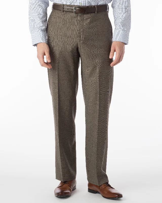 Men's Pants with Adjustable WaistbandsBallin Pants - Dunhill Super 120's Sharkskin - Light Brown