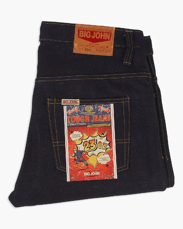 XL Men's JeansBig John M104G Tough 23oz Straight Fit Selvedge Mens Jeans - Unwashed
