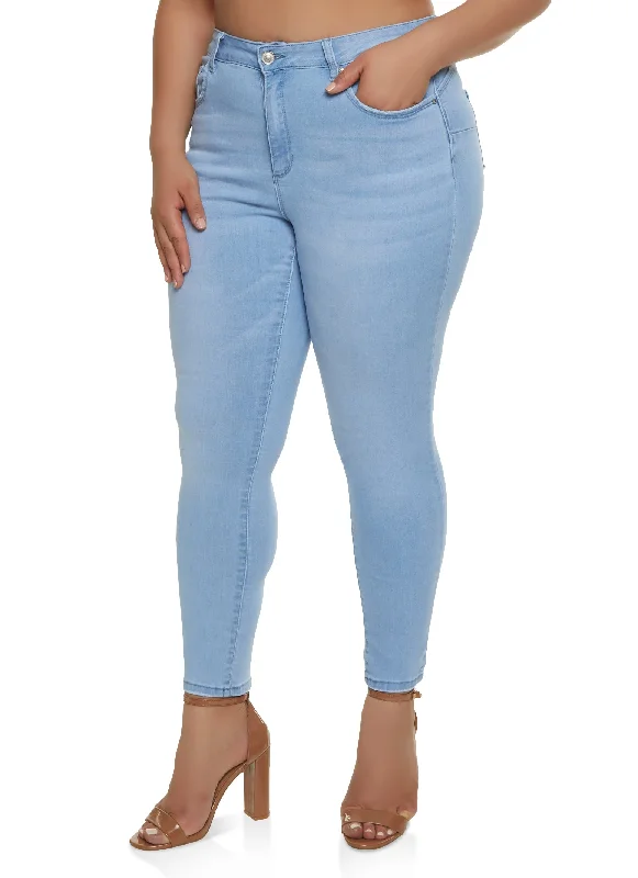 Men's Skinny JeansPlus Size WAX High Waist Push Up Skinny Jeans