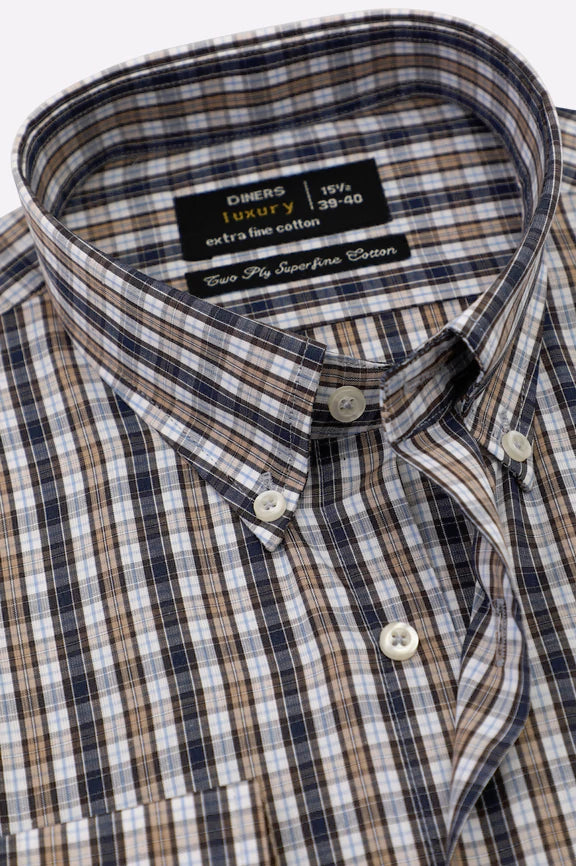 Multicolor Glenplaid Check Formal Shirt