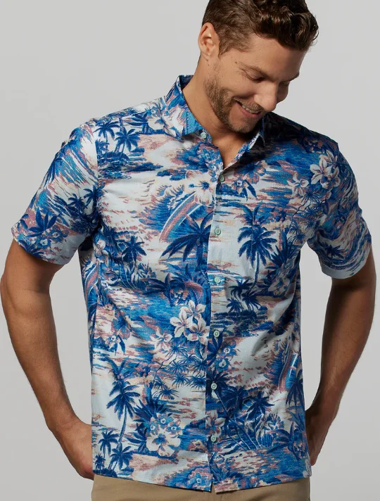 Men's Stain-Resistant Shirts for Mess-Free WearTori Richard Men's Nostalgic Coast Cotton Lawn Camp Shirt - Marina Men's Stain-Resistant Shirts for Mess-Free WearTori Richard Men's Nostalgic Coast Cotton Lawn Camp Shirt - Marina