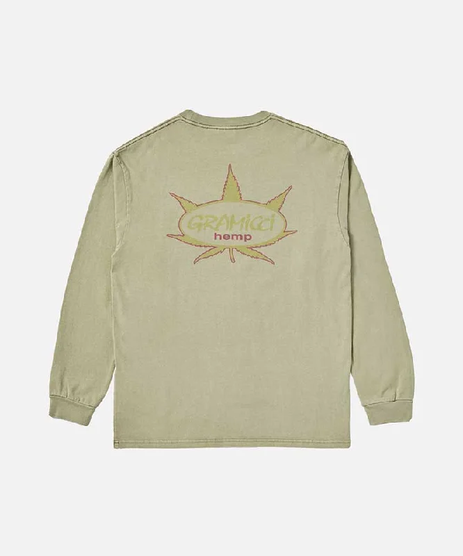 Men's Shirts with Cowl NecksOval Hempleaf L/S Tee