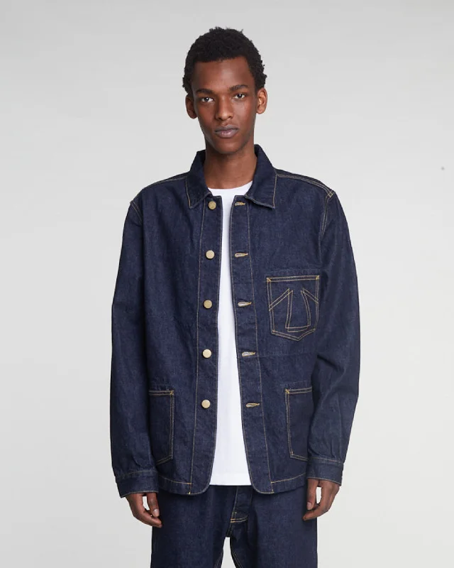 Unique Men's Flight JacketsChore Jacket 66 Selvedge Denim Indigo