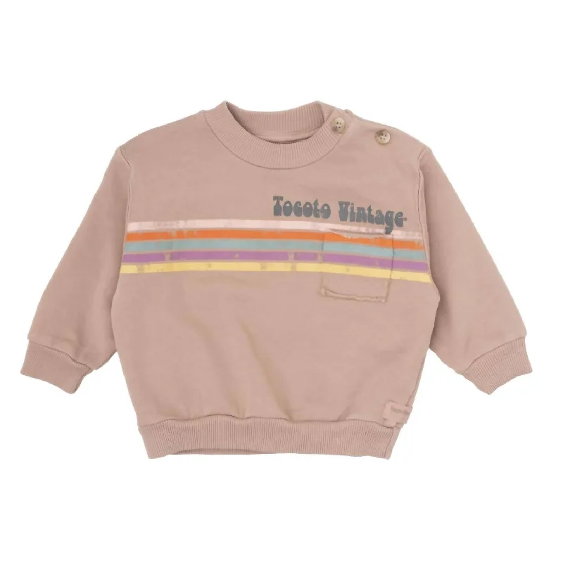 Men's Shirts with Raw-Edge HemlinesGirls "lines" Sweatshirt In Brown