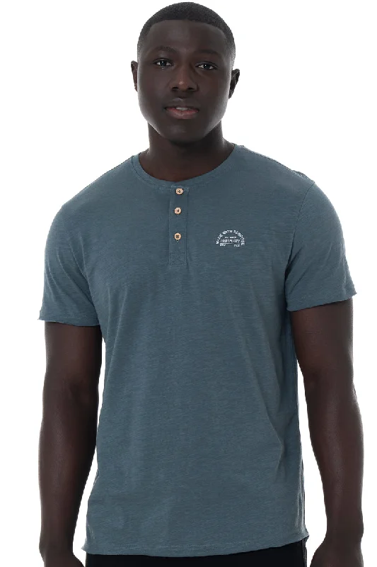 Men's Shirts with Plaid PatternsHenley T-Shirt _ 151840 _ Blue