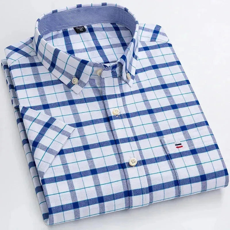 Men's Checkered Shirts for a Retro FeelMen’s Big Check Short Sleeve Shirt