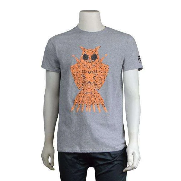 Breathable Men's Mesh TopsFINAL SALE: Graphic Tees! Reflective Owl on Grey