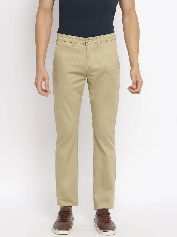 Men's Pants with Contrast StitchingMen's Casual Flat front Khaki  Trousers