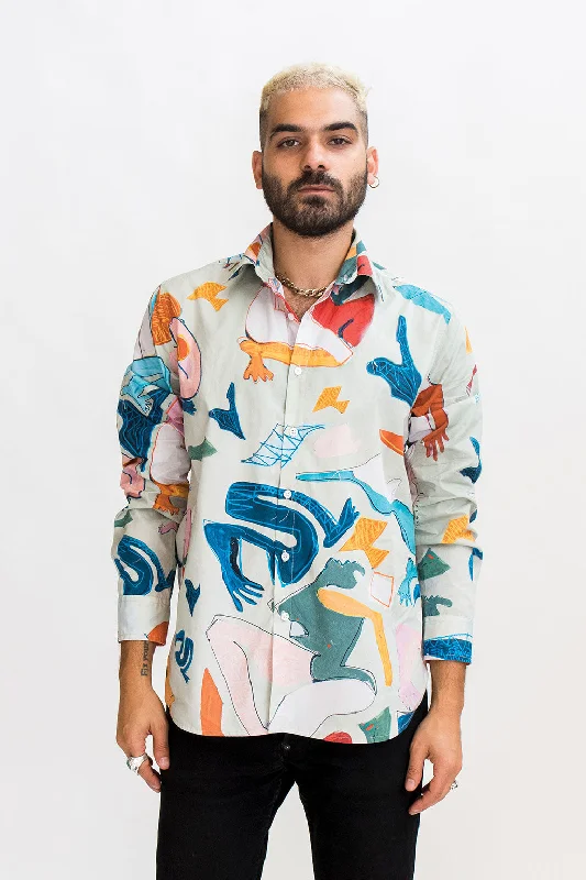 Men's Vintage T-Shirts for a Retro VibeSlim Long Sleeve Shirt in Artemis Print