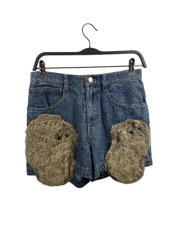 Mid-Waisted Men's JeansNe-net/Shorts/1/Denim/BLU/FUR POCKET DETAILS