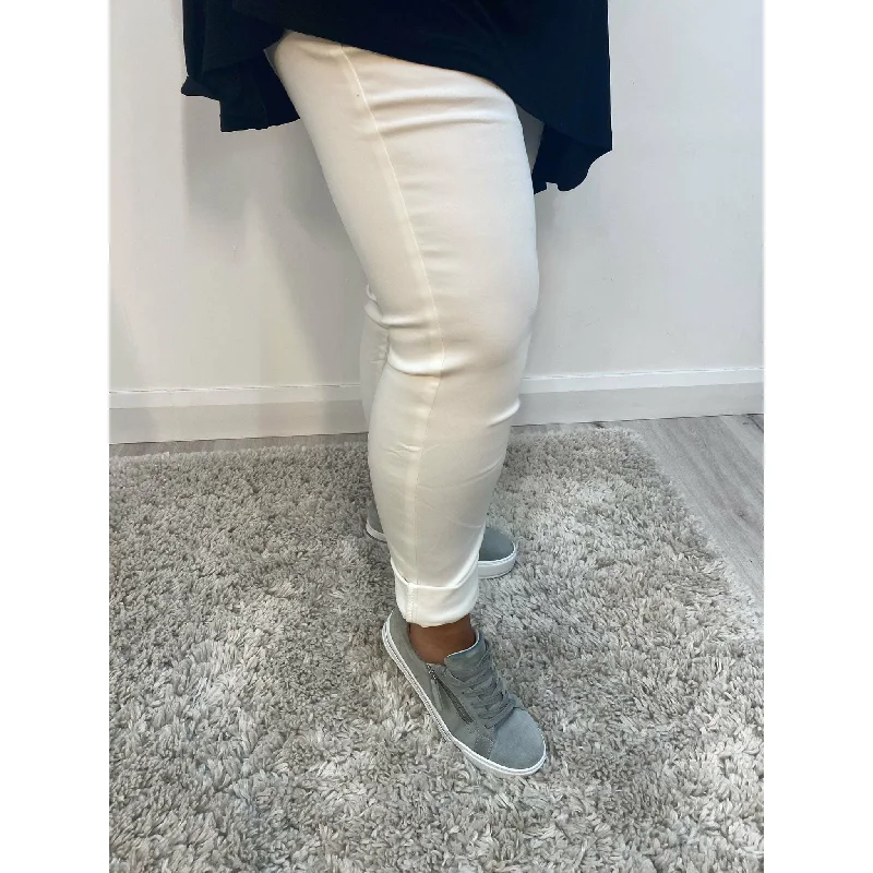 Zip-Fly Men's JeansPinns straight leg pull up Jeans in White denim