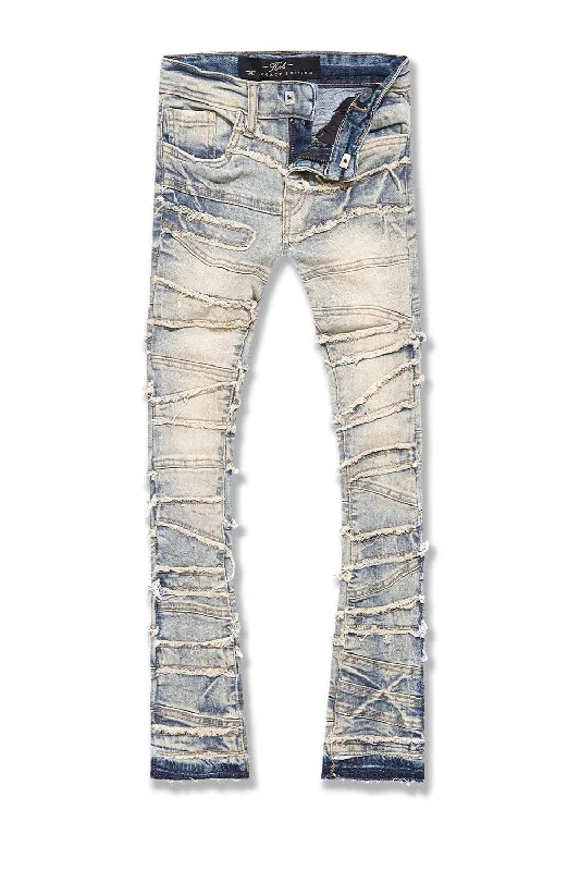 High-Waisted Bootcut Men's JeansKids Stacked Elm Street Denim (Lager)
