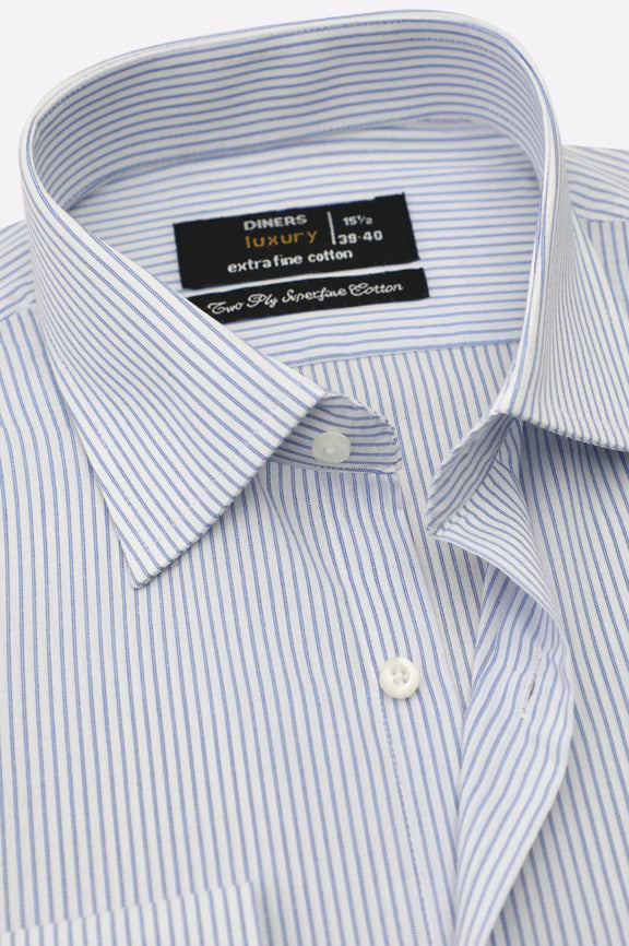 Blue Hairline Stripes Formal Shirt