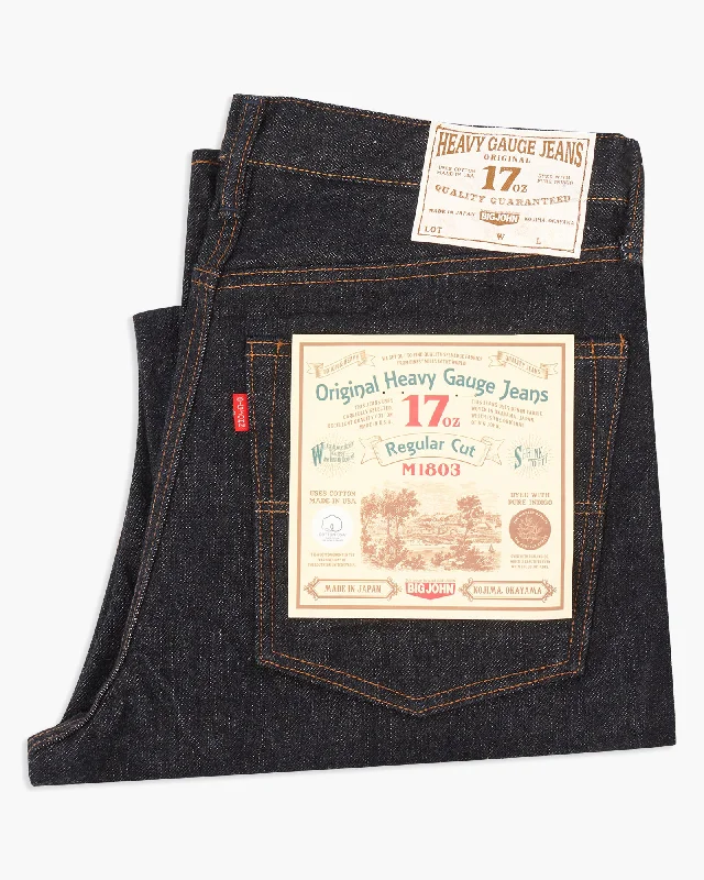 Best Fitting Men's JeansBig John M1803 17oz Heavy Gauge Straight Fit Selvedge Mens Jeans - Indigo One Wash Best Fitting Men's JeansBig John M1803 17oz Heavy Gauge Straight Fit Selvedge Mens Jeans - Indigo One Wash