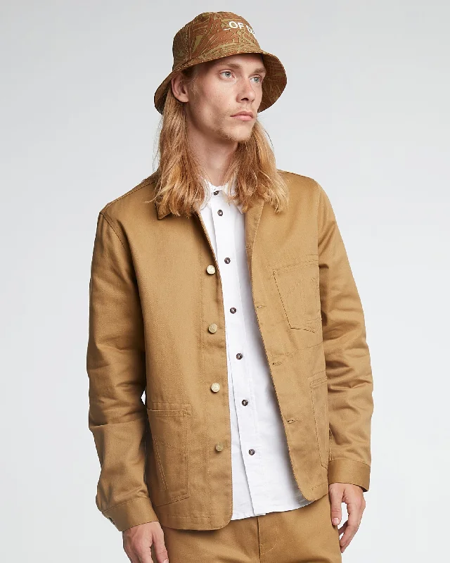 Casual Men's Bomber JacketsChore Jacket Garage Cotton Sand