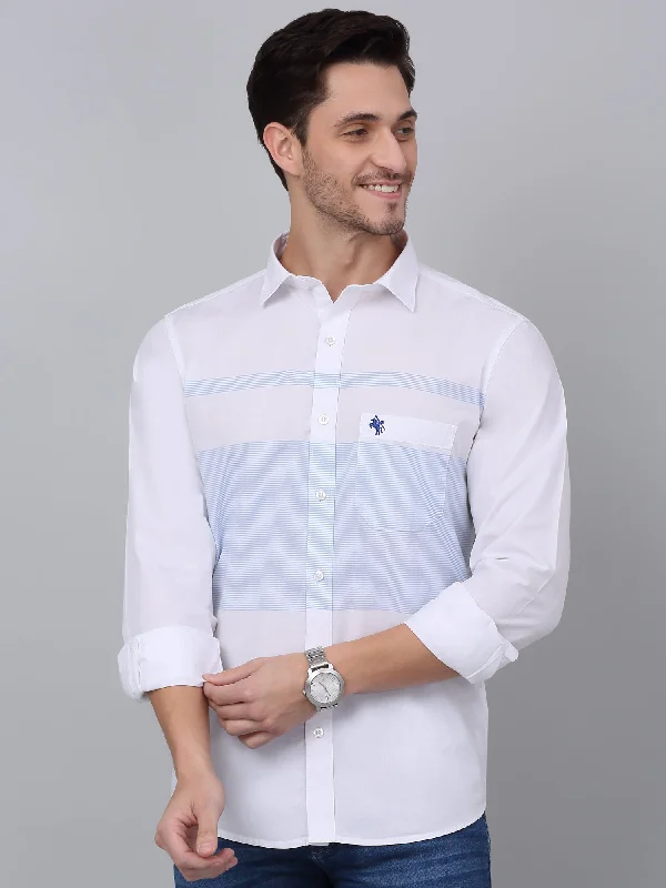 Men's Affordable Shirts for Budget-Friendly StyleMen's Sky Blue Casual Horizontal Placement Stripe Full Sleeve Shirt Men's Affordable Shirts for Budget-Friendly StyleMen's Sky Blue Casual Horizontal Placement Stripe Full Sleeve Shirt