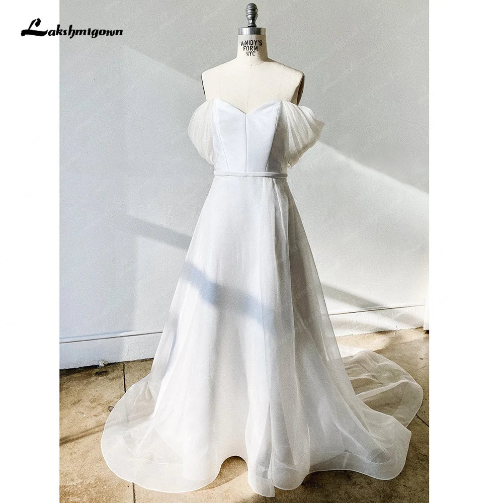 Roycebridal Sexy Off Shoulder A Line Wedding Dresses Tulle Boho Bride Dress Backless Sweep Train vestidos de novia Roycebridal Sexy Off Shoulder A Line Wedding Dresses Tulle Boho Bride Dress Backless Sweep Train vestidos de novia