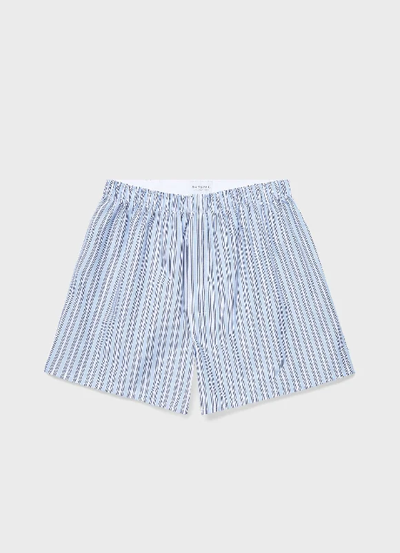Men's Pants with Water-Resistant FabricMen's Classic Boxer Shorts in Blue Stripe