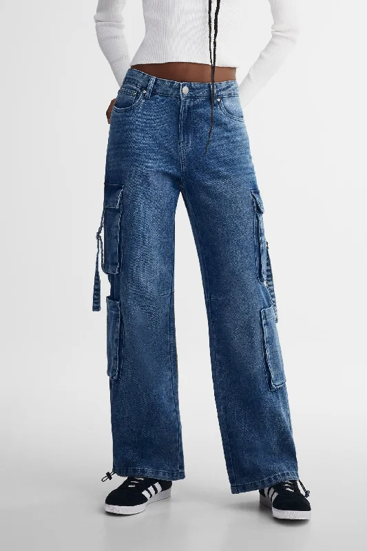 Men's Jeans with Functional PocketsJeans cargo coupe ample - Femme