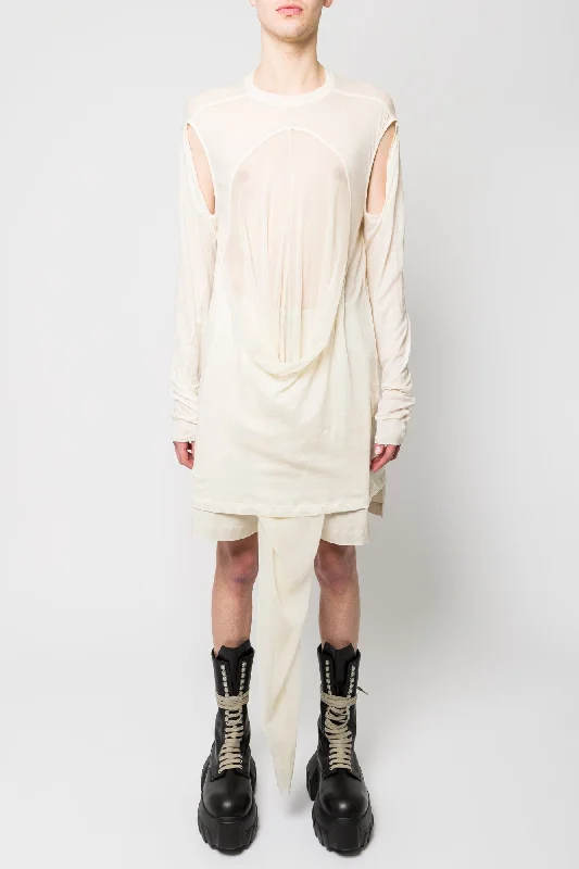 Men's Pants with Patchwork PatternsRick Owens Drain T in Natural and Dinge SS25