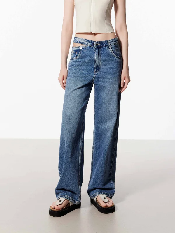 Men's Tapered JeansDeconstructed Cotton Jeans