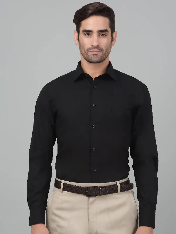 Men's Button-Down Collar Shirts for Staying PolishedMen's Black Formal Plain Full Sleeve Shirt Men's Button-Down Collar Shirts for Staying PolishedMen's Black Formal Plain Full Sleeve Shirt