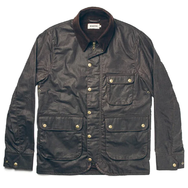 Versatile Men's Pea CoatsThe Rover Jacket in Chocolate Beeswaxed Canvas