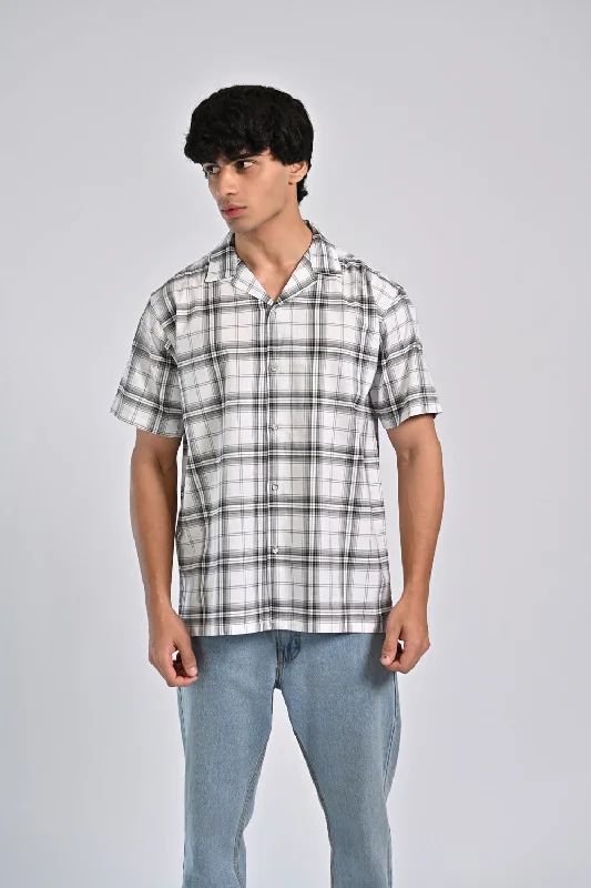 Comfortable Men's Flannel ShirtsRESORT COLLAR BAGGY FIT CHECK SHIRT