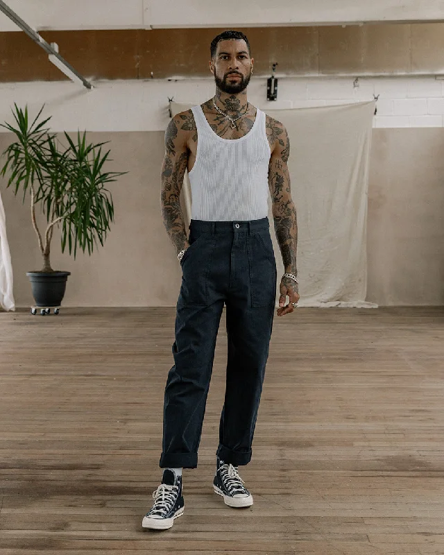 Men's Pants with Contrast Fabric Panels304 Service Fatigue Pants - Navy