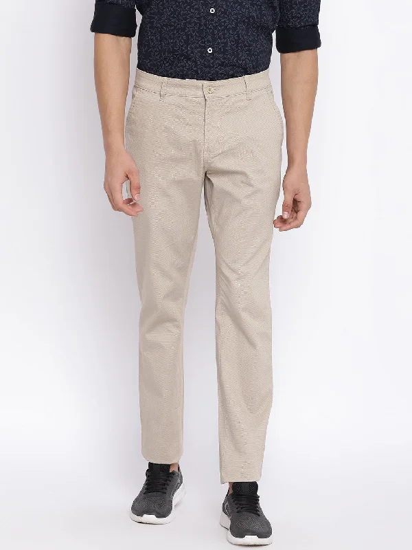 Men's Pants with Shallow PocketsMen's Casual Flat front Fawn  Trousers