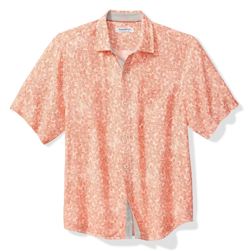 Men's Vintage T-Shirts for a Retro VibeTommy Bahama Men's Veracruz Cay Sand Dollar Camp Shirt - Dark Coral Men's Vintage T-Shirts for a Retro VibeTommy Bahama Men's Veracruz Cay Sand Dollar Camp Shirt - Dark Coral