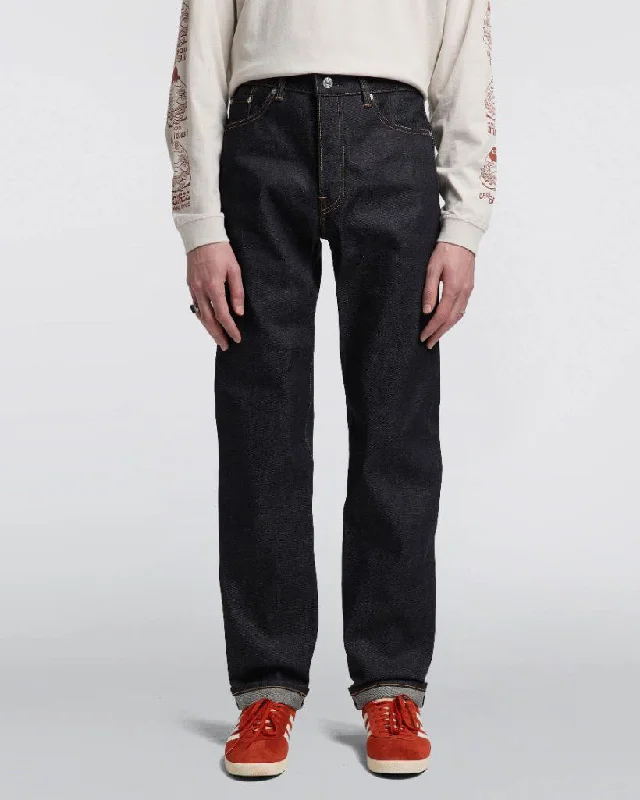 Wide-Leg Men's JeansEdwin Made In Japan Regular Straight Mens Jeans - 13.5oz Kaihara Dark Pure Indigo Rainbow Selvage Denim / Blue Unwashed Wide-Leg Men's JeansEdwin Made In Japan Regular Straight Mens Jeans - 13.5oz Kaihara Dark Pure Indigo Rainbow Selvage Denim / Blue Unwashed