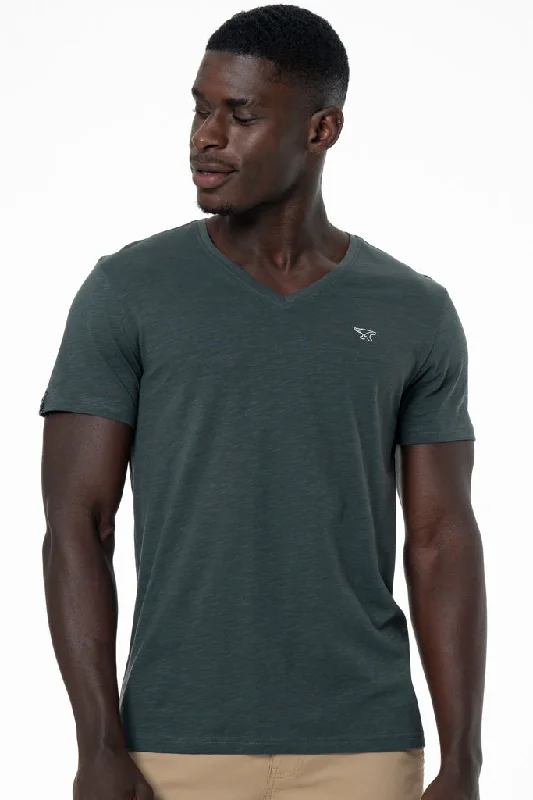 Men's Shirts with Adjustable HemlinesV-Neck T-Shirt _ 141368 _ Fatigue