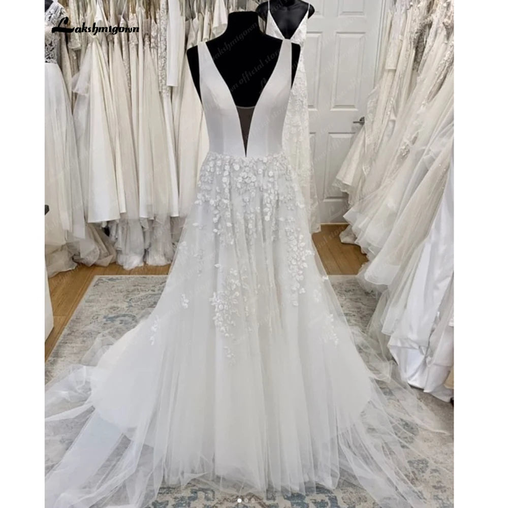 Roycebridal Tulle A Line Wedding Dress Beach Summer 2025 Abito Sposa Donna Elegant Bridal boho Gowns Lace Wedding Gown Roycebridal Tulle A Line Wedding Dress Beach Summer 2025 Abito Sposa Donna Elegant Bridal boho Gowns Lace Wedding Gown