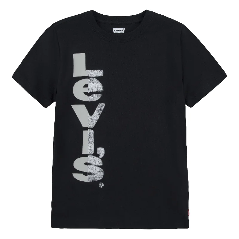 Men's Shirts with Pin CollarsBlack Side Logo T-Shirt