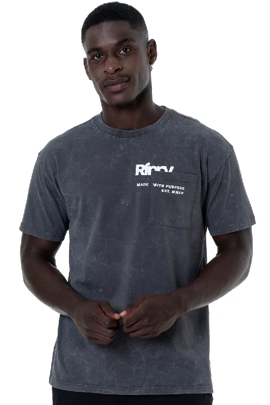 Men's Shirts with Double-Breasted DesignsDirty Dye T-Shirt _ 147307 _ Charcoal