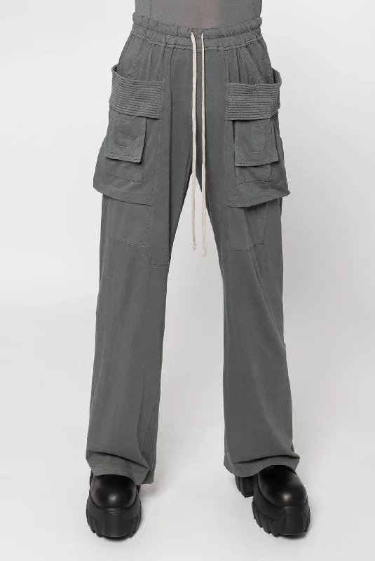 Men's Pants with Water-Resistant FabricRick Owens DRKSHDW Creatch Wide Cargo Drawstring in Stone