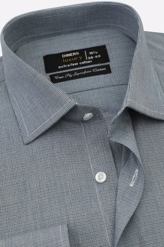 Blue Textured Formal Shirt