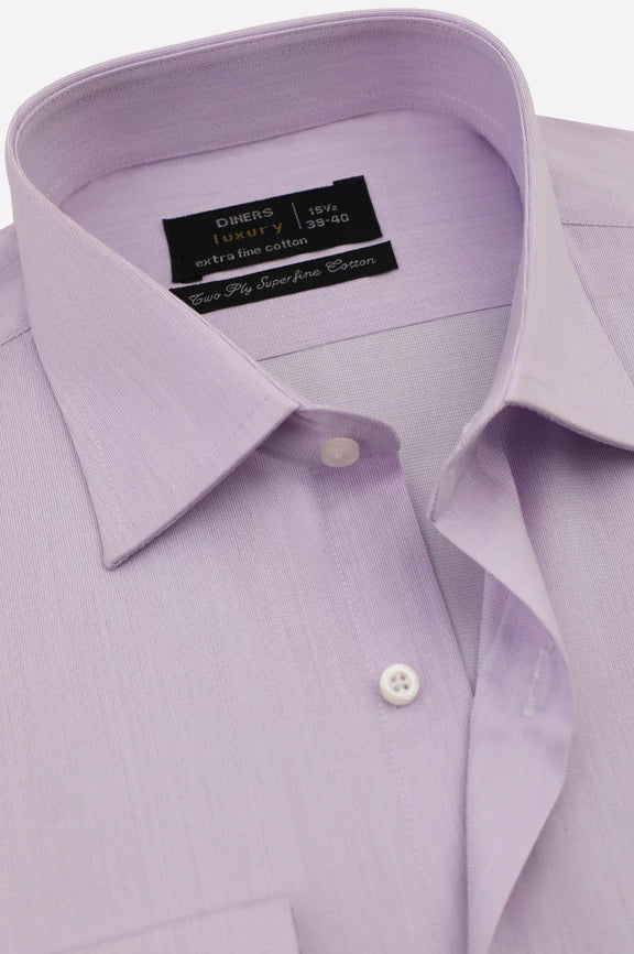 Purple Self Textured Formal Shirt