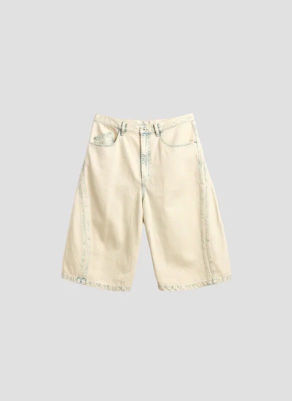 Men's Custom-Fit Pants for a Personalized TouchBleached Wash Cotton Denim Shorts