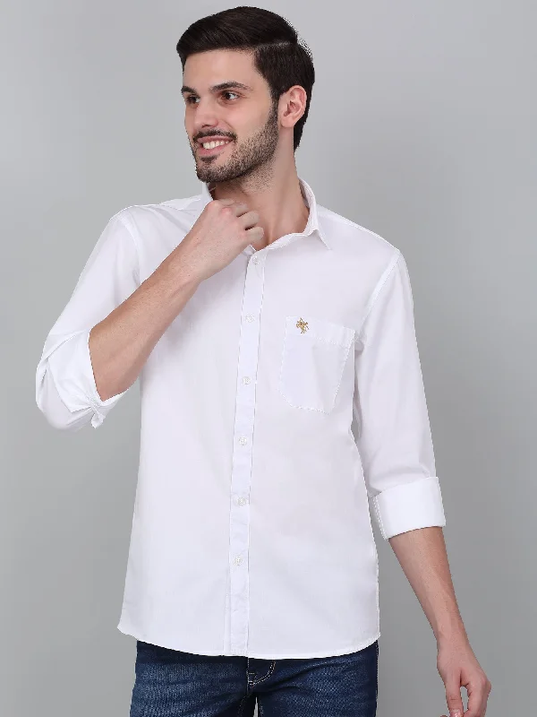Men's Striped Shirts for a Maritime TwistMen's White Solid Full Sleeve Casual Shirt Men's Striped Shirts for a Maritime TwistMen's White Solid Full Sleeve Casual Shirt