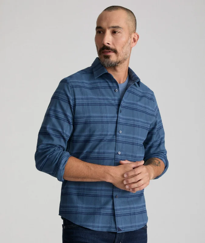 Men's Striped Long-Sleeve Shirts for a Maritime FeelWrinkle-Free Performance Flannel Donnelly Shirt Men's Striped Long-Sleeve Shirts for a Maritime FeelWrinkle-Free Performance Flannel Donnelly Shirt