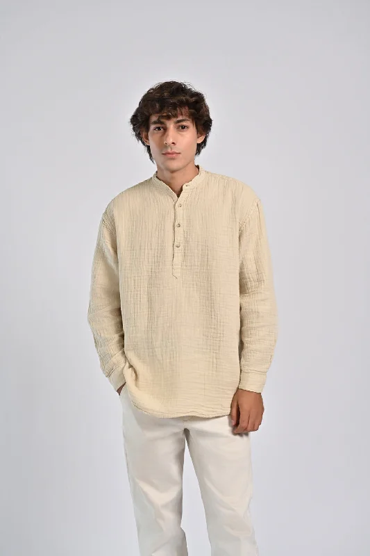 Men's Affordable Shirts for Budget-Friendly StyleBAGGY FIT RIPPLE SHIRT