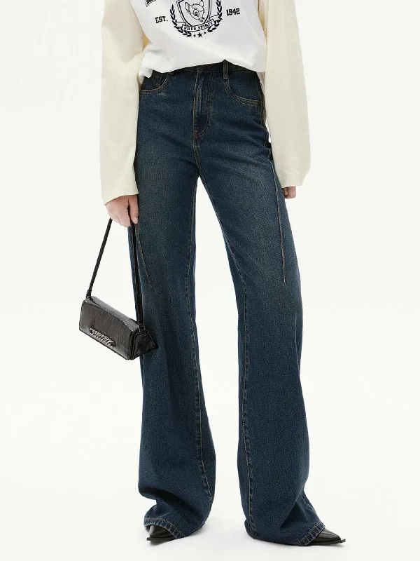 Premium Men's JeansSeams Detail Straight Jeans