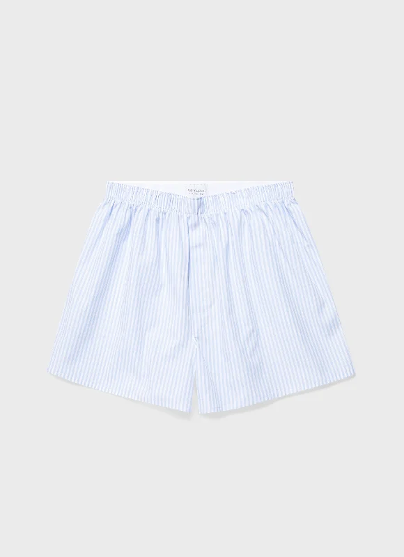 Men's Pants with Turn-Up CuffsMen's Classic Boxer Shorts in White/Light Blue