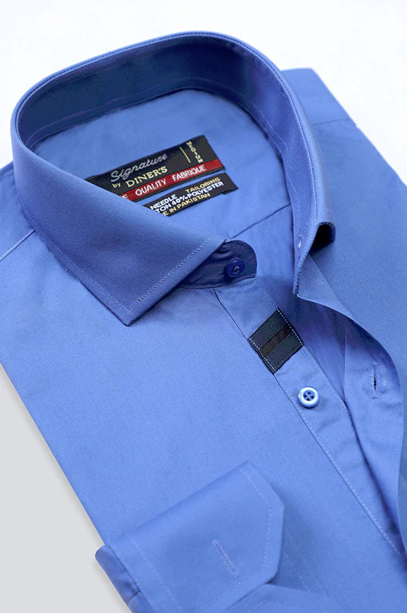 Royal Blue Plain Formal Shirt