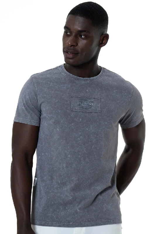 Men's Shirts with Logo EmbossmentsDirty Dye T-Shirt _ 151940 _ Charcoal