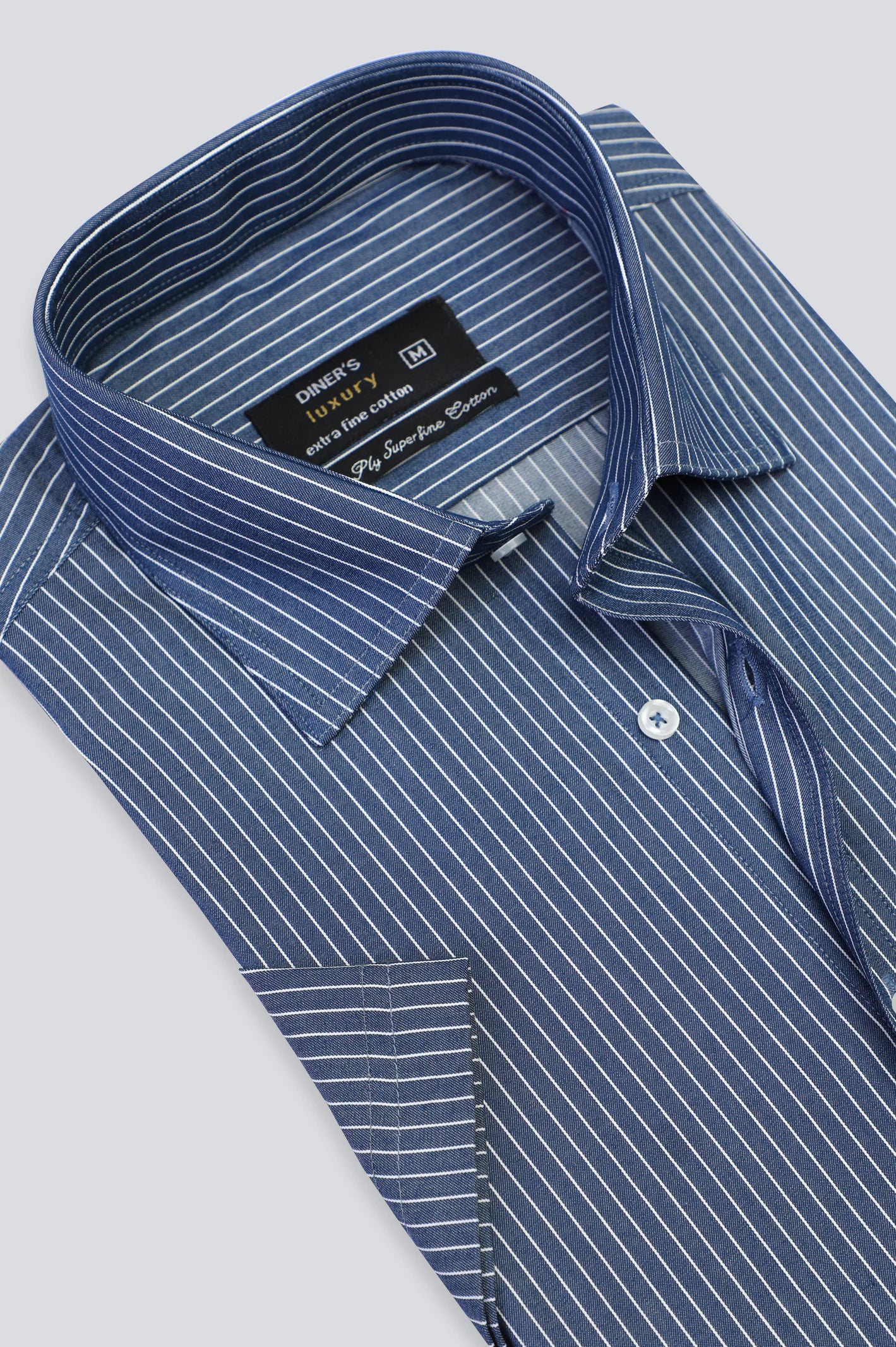 Dark Blue Stripes Formal Shirt (Half Sleeves)
